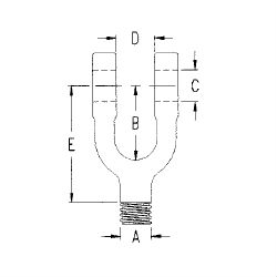 A technical drawing of Clevis Jaws by Paducah Rigging